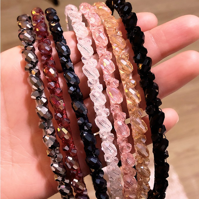 Korea Headband New High-end Crystal Hair Hoop Hand-wound Beads Headband Exquisite Fine-edged Hair Accessories Ladies Wholesale Nihaojewelry display picture 1