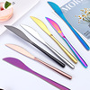 Factory 304 stainless steel knife fork spoon tableware hotel long -handed steak knife Western meal set titanium plated titanium tableware