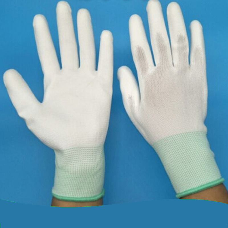White Nylon PU glove Anti-static gloves Code number Glue M Electronics Factory glove