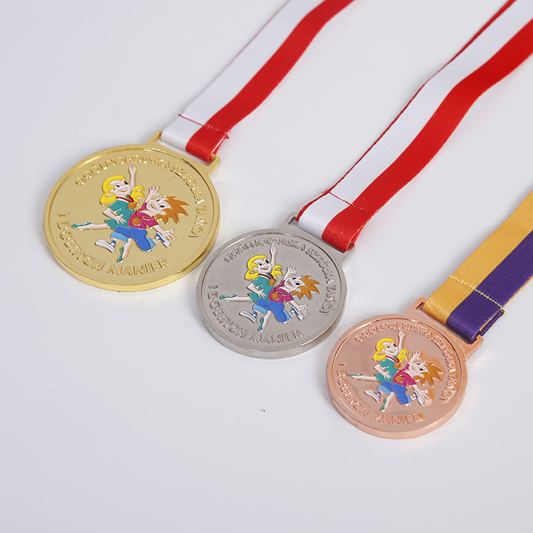 锌合金赛事运动会荣誉奖牌定 做 金属镂空烤漆奖章 马拉松跑步奖