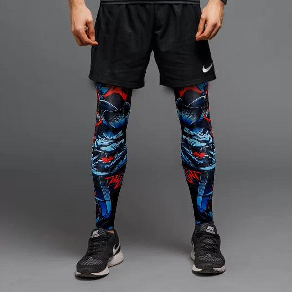Cycling leggings running training basketball non-slip leg cover men's and women's sports quick-drying cycling elastic knee pads skull