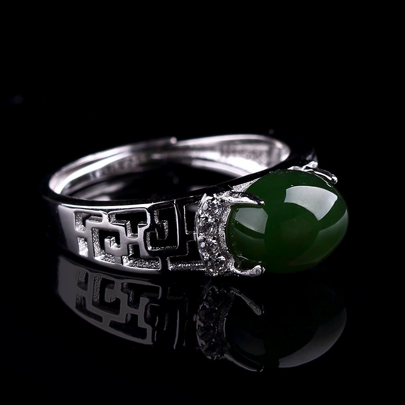 Ring, jasper from Khotan district, accessory, silver 925 sample, 925 sample silver, wholesale