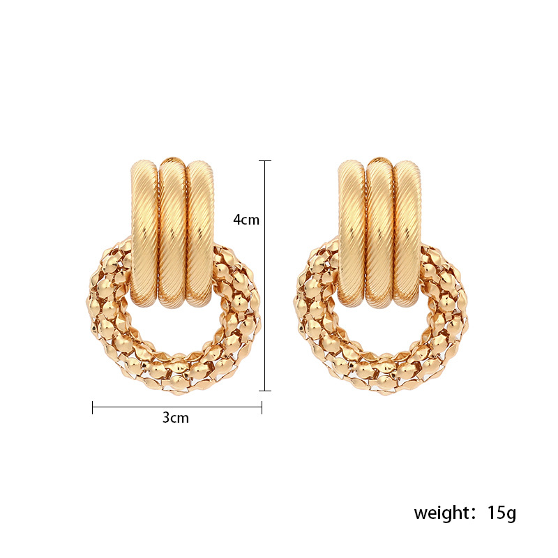 15g Weight Earrings Classification Wedding, Travel Occasion Women'S Gender Vintage Style Style Gold, Silver Color Fashion Geometric Circle Metal Earrings Wholesale 无