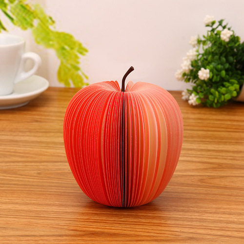 Large red apple note paper three-dimensional creative vegetable and fruit note paper cute special-shaped convenient message note pad