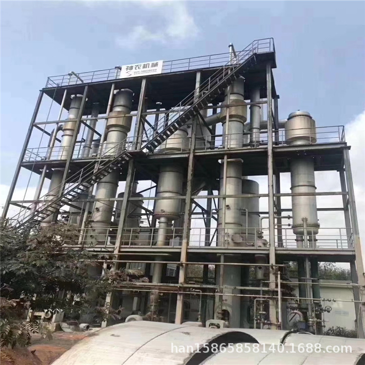 二手8吨四效浓缩蒸发器   单效蒸发器 三效降膜蒸发器