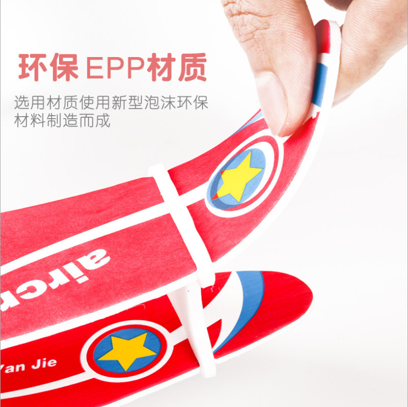 Planeador de espuma eléctrico emisor de luz resistente a la caída de espuma recargable avión montado puesto Parque Venta caliente modelo de avión de juguete