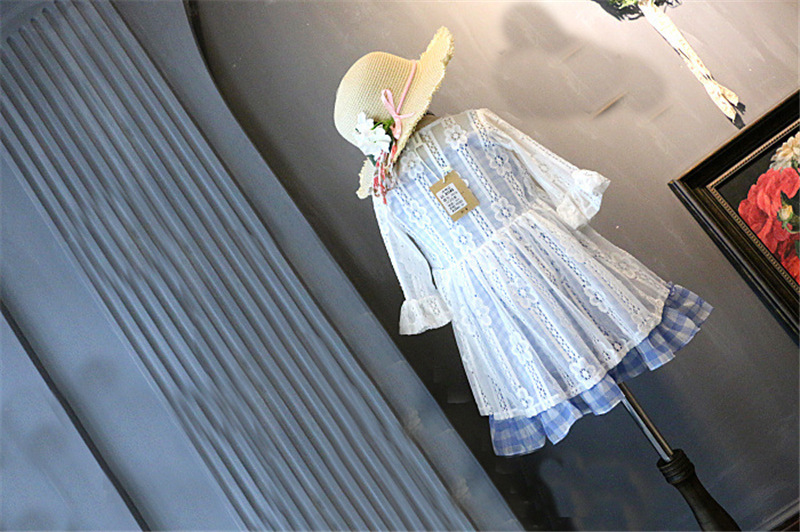 여름 소녀 레이스 트럼펫 슬리브 ??자외선 차단 의류  에어컨 가디건 어린이 중간 길이 목도리 얇은 코트 유행