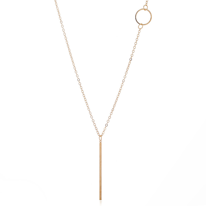 fashion metal geometric Y-shaped pendant long necklace