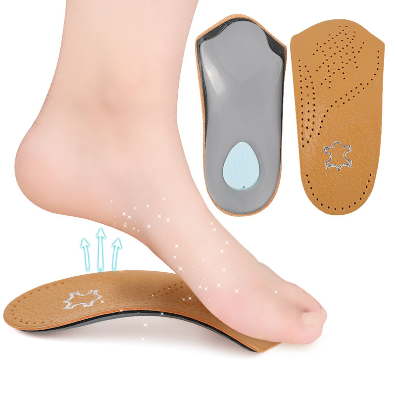 Yellow Arch Semi-pad Flat feet insoles men and women invisible non-slip thickening Semi-pad Arch Orthotics