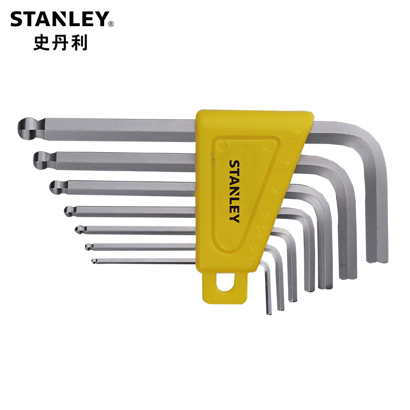 公制长球头内六角扳手,9件套/1.5~10mm/史丹利