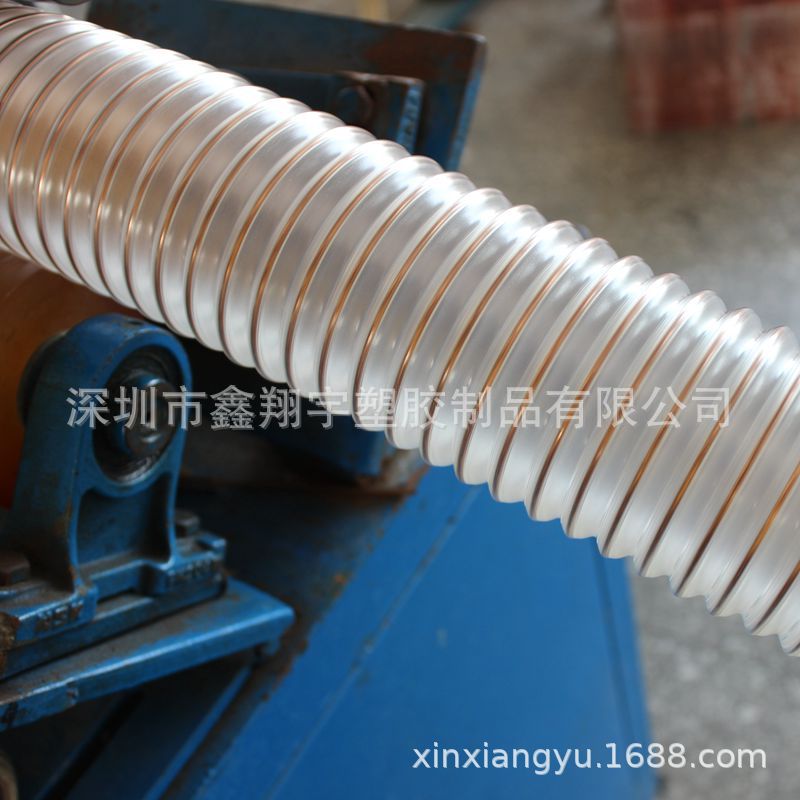 厂家批发pu镀铜钢丝软管,耐磨工业吸尘管,集尘管,除尘软管