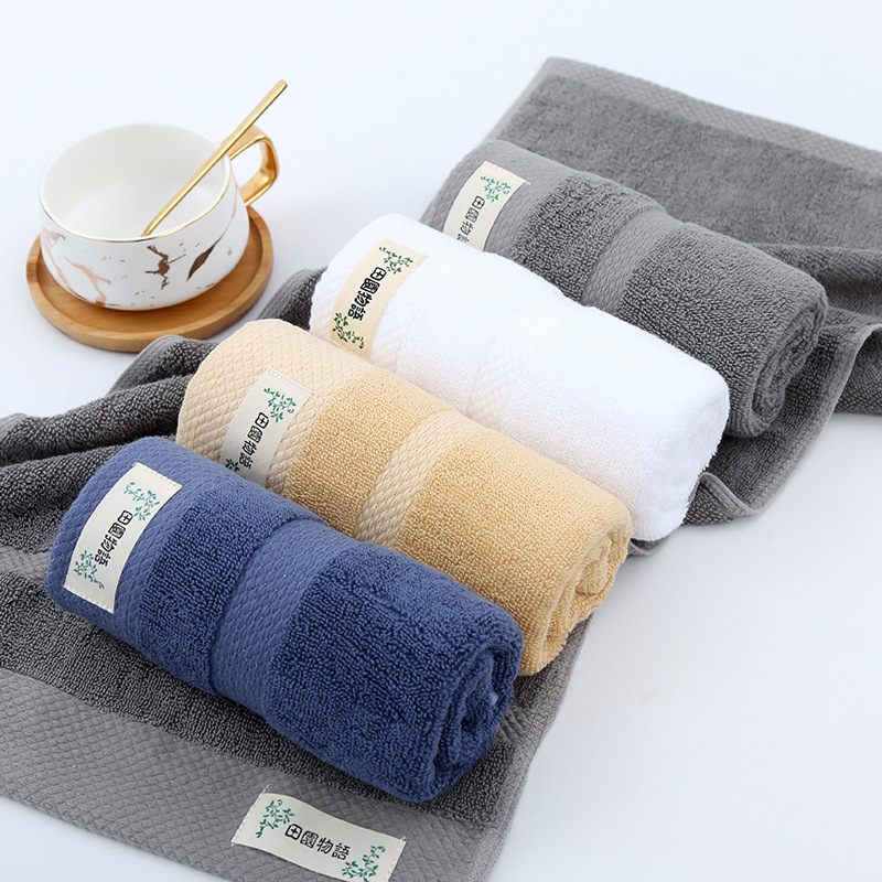 毛巾纯棉 厂家直销四色断档田园物语120g进口棉礼品毛巾定制LOGO|ru