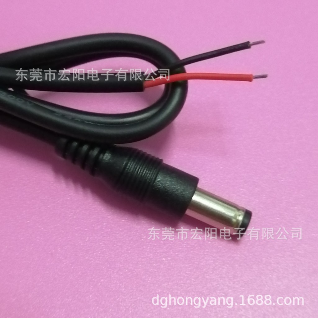 厂家可定制5525DC音叉电源线卡位镀锡线连接线USB充电线