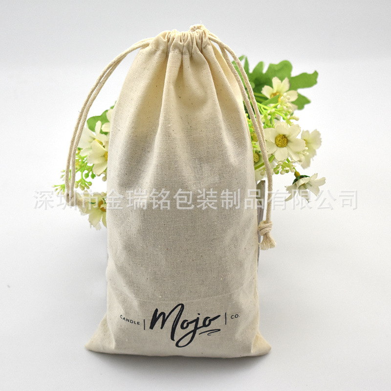 厂家供应抽绳束口印字棉布袋 绒布抽绳袋 首饰珠宝棉布收纳袋