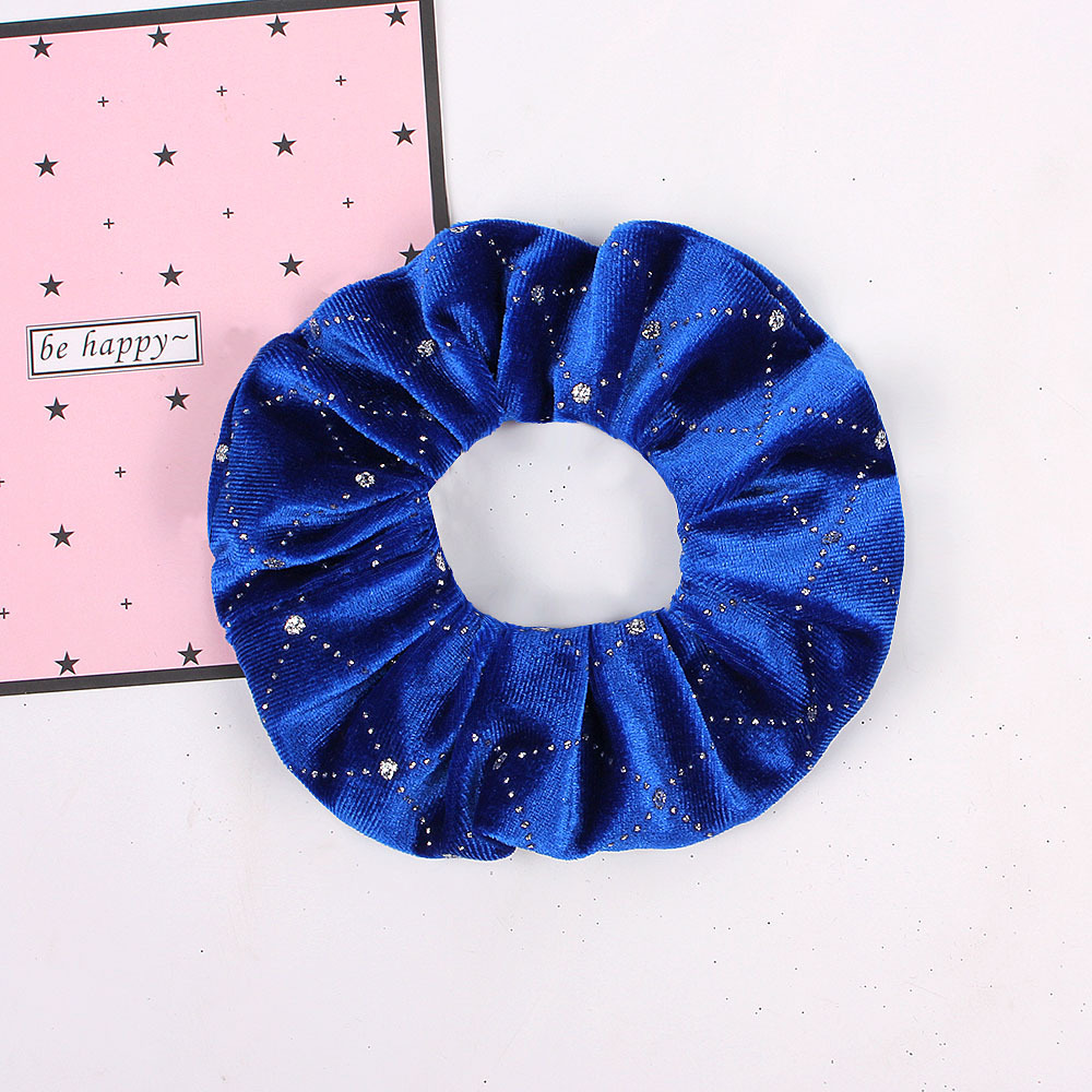 New Fashion Gold Velvet Hot Drill Velvet Point Drill Cheap Scrunchies Wholesale display picture 13