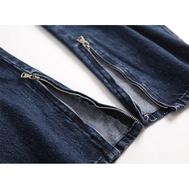 Nuovi jeans strappati da uomo, jeans larghi e dritti alla moda e casual_voghion.com