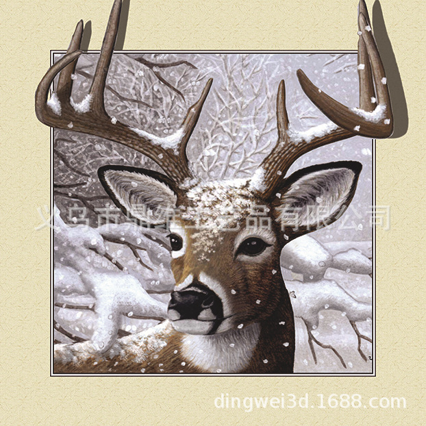 三维光栅 马 鹿 独角兽 高清PET 3D 5D立体画批发 三维立体画现货