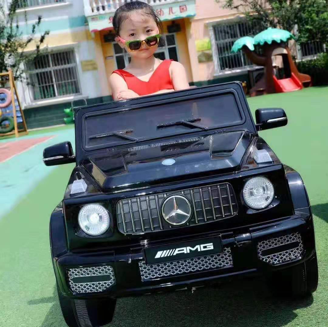 奔驰大G儿童遥控四轮 双人电动汽车男女宝宝可坐人玩具车一件代发|ru