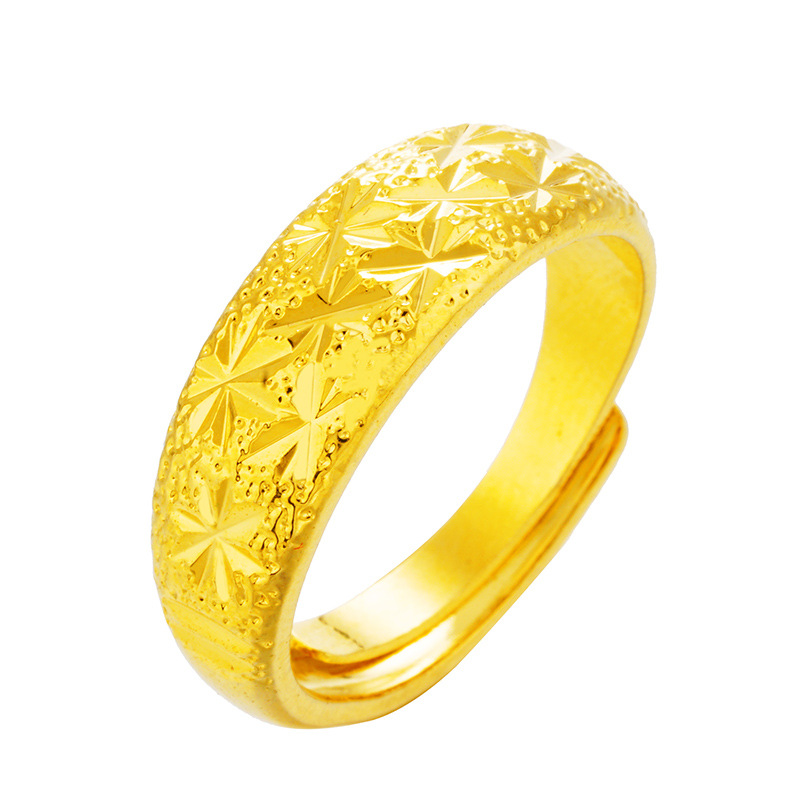 Anillo de oro de oro de Vietnam, anillo de oro de latón para mujeres, anillo de oro para hombres, anillo de pareja de oro.