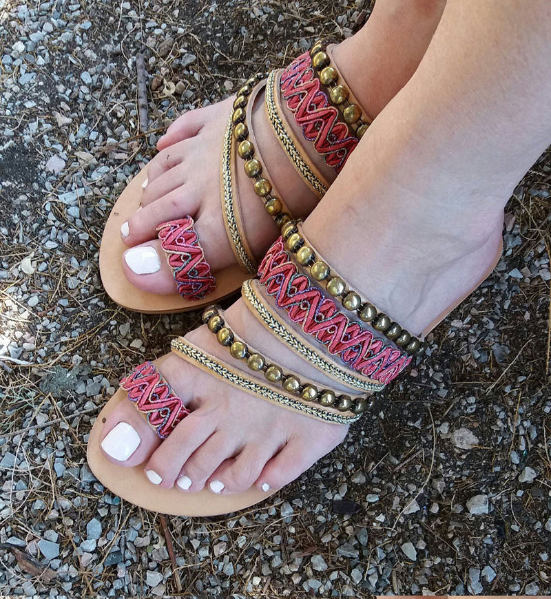 ethnic flat sandals