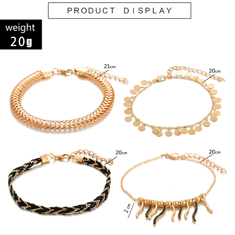 Fashion Wild Chain Tassel Disc Anklet New Anklet Wholesale display picture 1