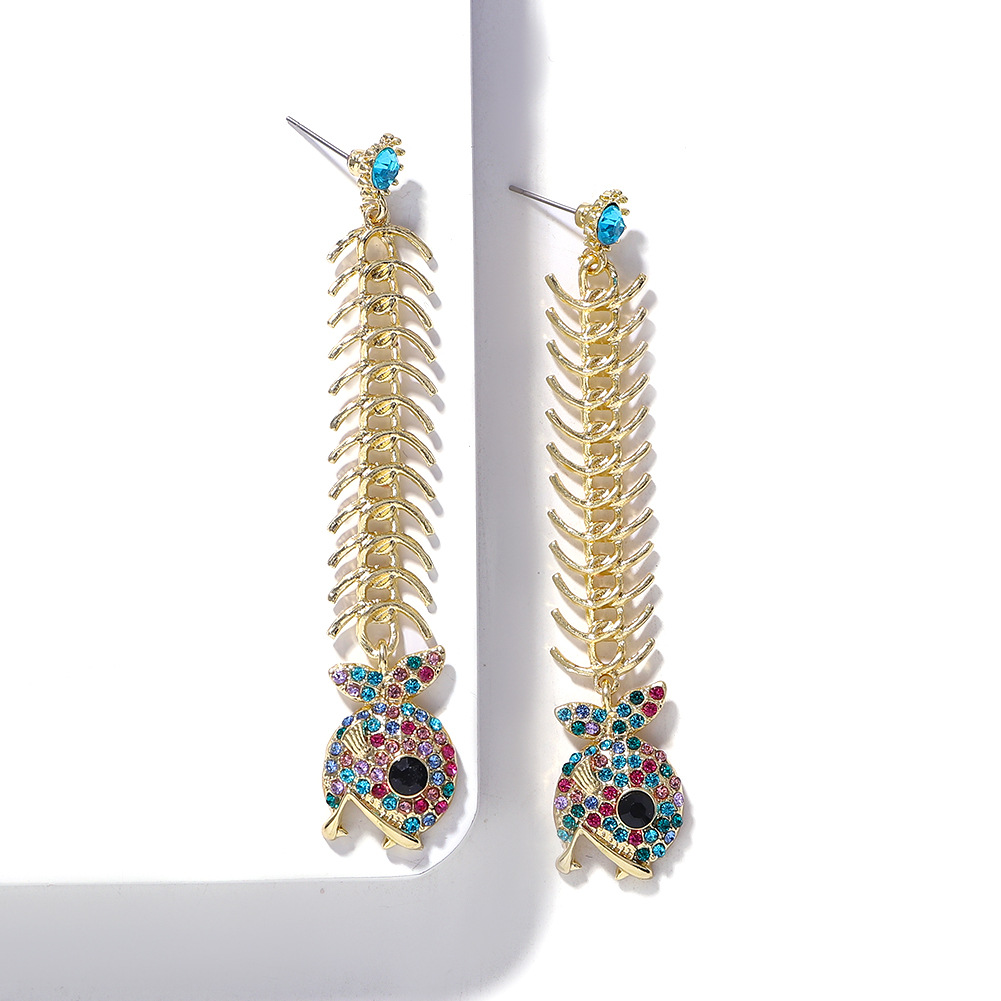 2019 Européen Et Américain De Mode Alliage Chaîne Longue Couture Boucles D'oreilles Élégant Visage Petit Boucles D'oreilles Accessoires Unique Ornement display picture 3