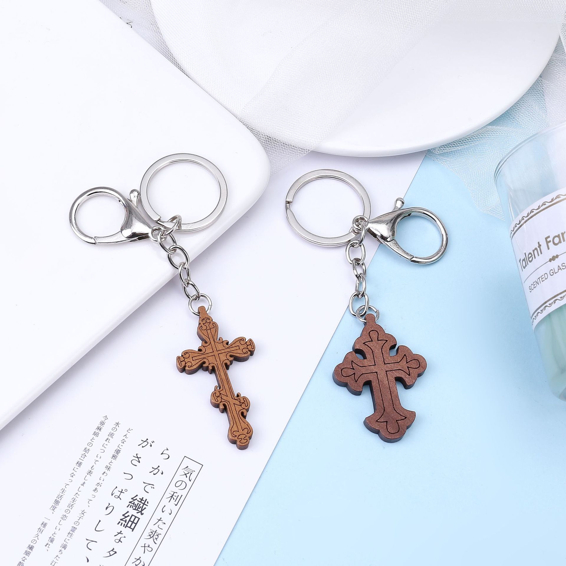 Church small gift cross key chain cross-border missionary gift key chain cross custom wholesale