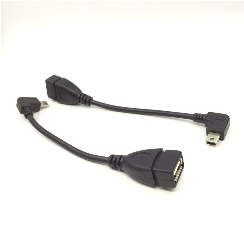 90-градусный боковой локоть мини USB ротор OTG кабель T-порт конвертер mp5 автомобильная навигация GPS чтение USB флеш-памяти