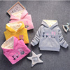 Demi-season children's velvet hoody, sweatshirt, increased thickness, long sleeve