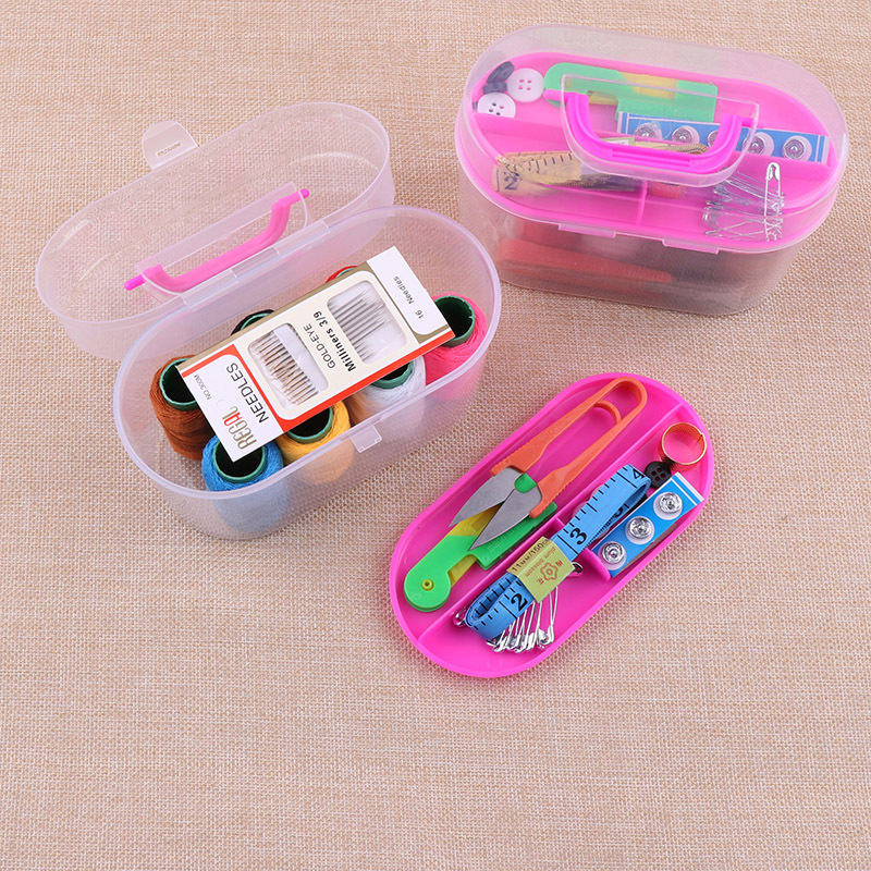 1 caja de costura traje hogar MINI BOLSA DE COSTURA a mano costura portátil herramienta de costura caja de almacenamiento traje