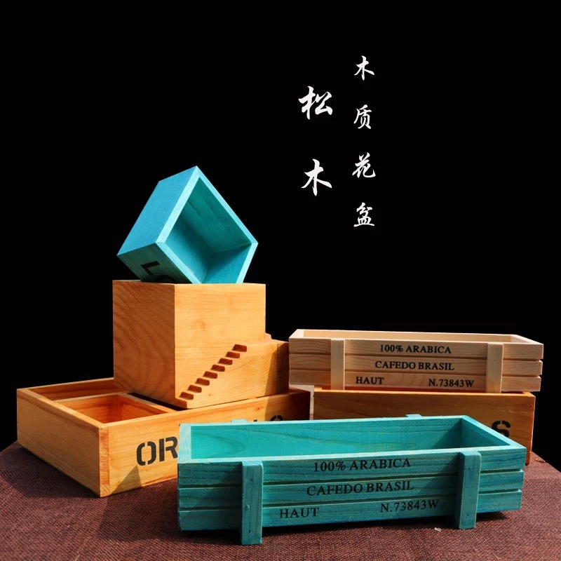 Сочные растения Сочетание суккулентов деревянный цветочный горшок офисный Настольный прямоугольный ящик для хранения цветов микро Ландшафтный цветочный горшок