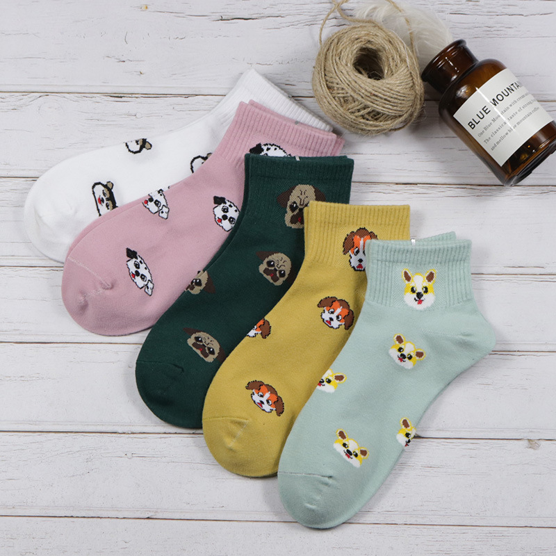 春季新款网红袜潮牌卡通船袜女棉袜子潮流短袜女浅口全棉袜子批发|ms