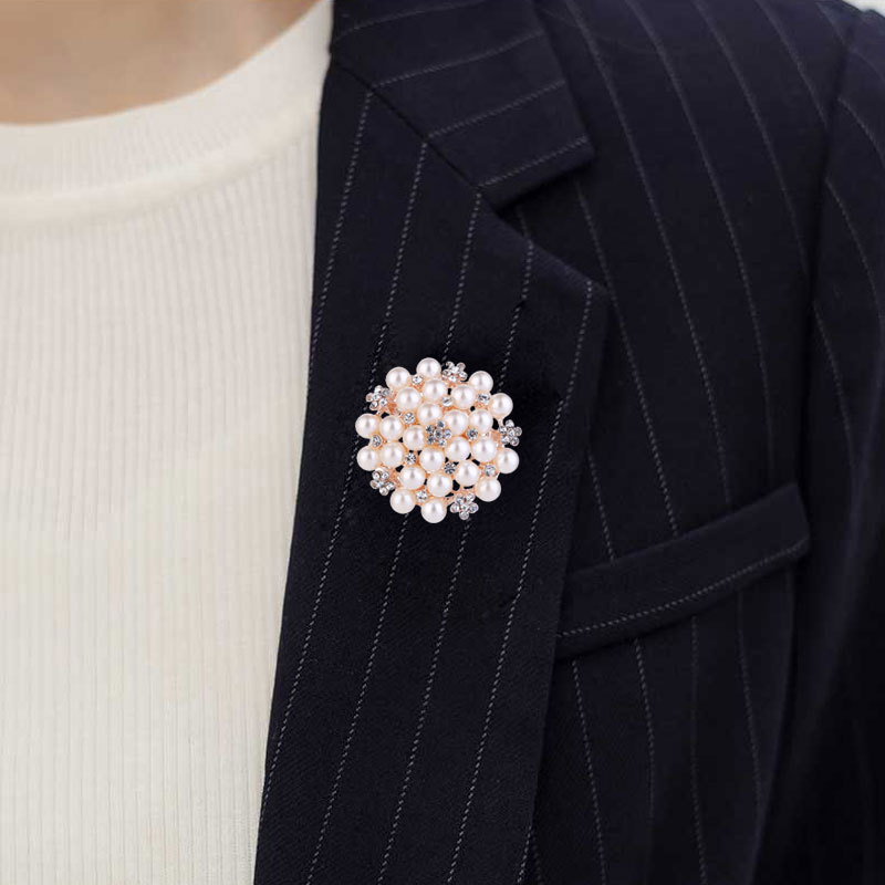 36g Weight Brooches Classification Holiday, Daily Occasion Alloy Material Flower Pattern Women's Gender Plating Design Elegant Style Elegant Pin Flower Alloy Plating Women's Brooches 3
