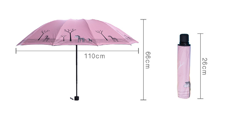Rakumart-日傘メーカー卸売10 本骨折りたたみ傘晴雨兼用大型二重強化黒 