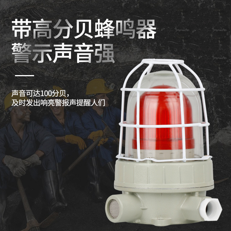 BBJ防爆声光报警器220V 24V警示灯LED信号灯100分贝 防爆型警报灯