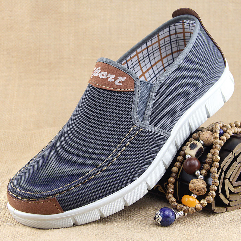 北京布鞋新款中老年爸爸一脚蹬懒人鞋轻便透气老人休闲软底男鞋|ms