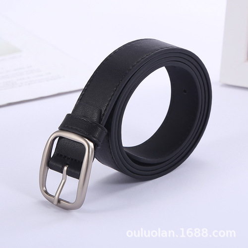 New Women's Belt Korean Style Simple Retro Square Pin Buckle Belt Female Student Youth With Jeans Belt