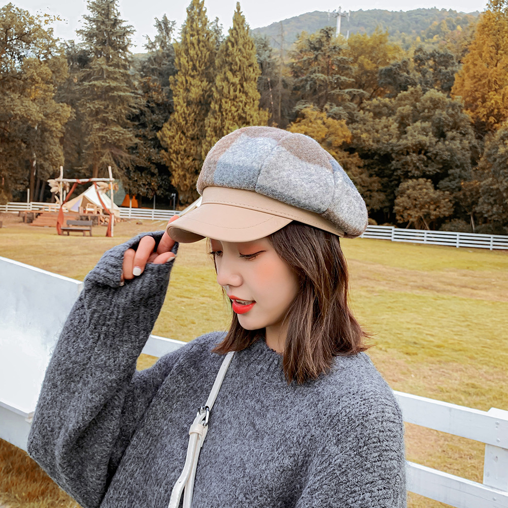 ladies wool hat with peak