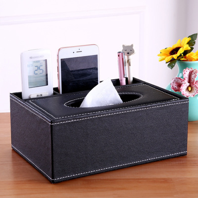 multi-function Tissue box household European style originality desktop storage box wholesale customized Napkin box Leatherwear Paper pumping box