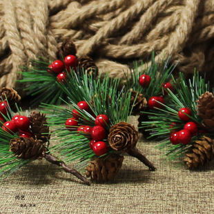 Pine needle mini Christmas tree accessories gift box decoration artificial flower Christmas decoration ornaments desktop decoration customization