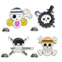 新品誇張恐怖骷髏頭萬聖節胸針胸針 學生男生金屬朋克衣飾胸花