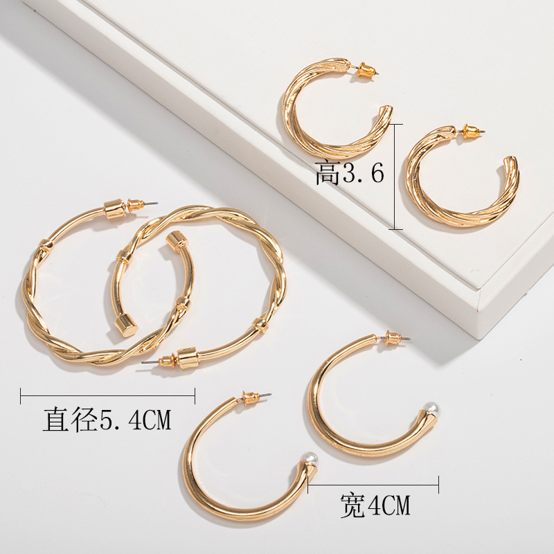 Retro Circle Alloy Pearl Earrings display picture 46