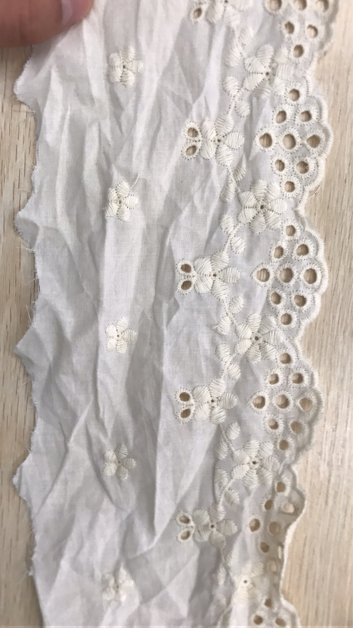 打孔小碎花刺绣棉布花边辅料