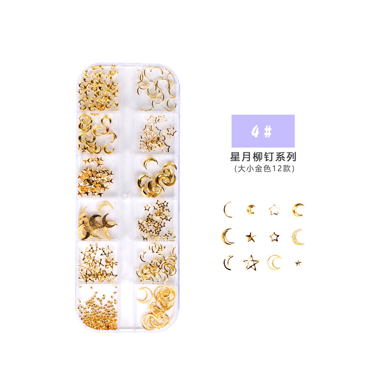 Herramientas de uñas transfronterizas traje uñas taladro crayón pinzas Ojo de caballo diamante plano estrella Luna joyería 6 piezas conjunto