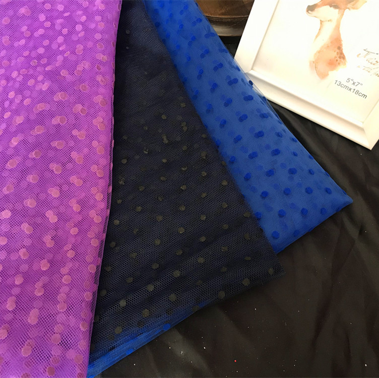 厂家供应网纱面料美国网植绒中点