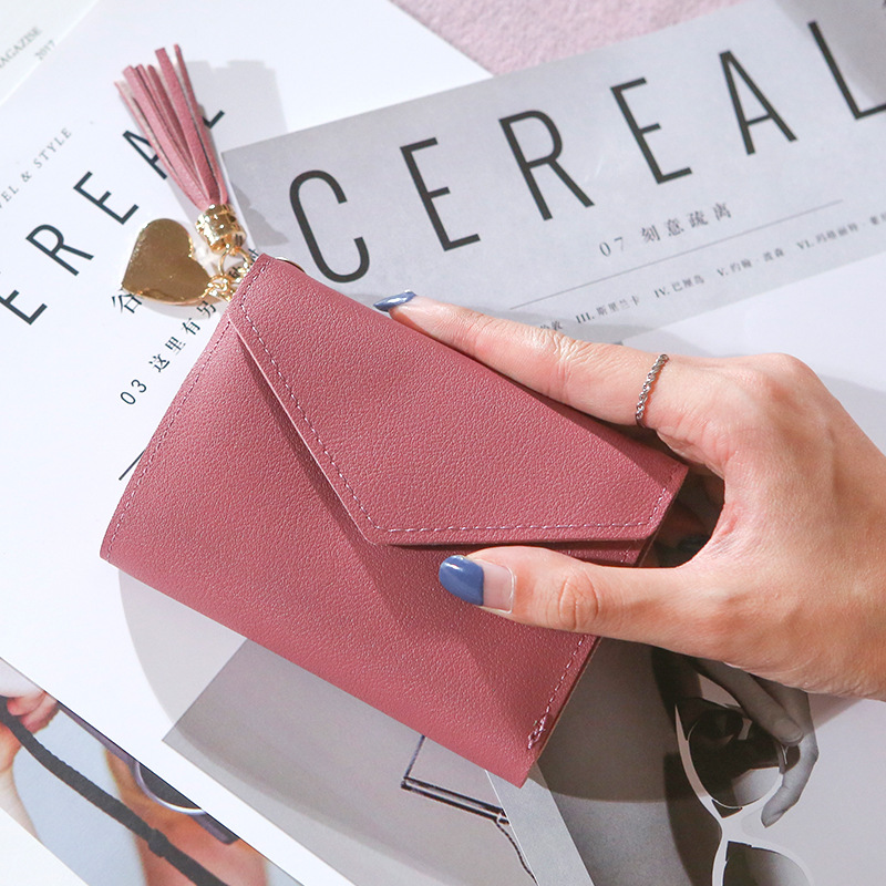 Factory direct new ladies wallet women tassel pendant litchi pattern wallet card bag coin purse spot wholesale