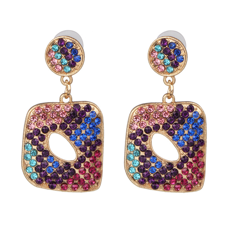 Hot Earrings Hot Fashion Creative Geometric Earrings Female Diamond Stud Earrings display picture 8