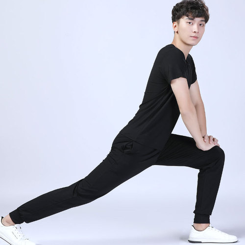 Dance wear men's tops Modal body training clothes fitness sportswear Latin dance aerobics wear yoga wear