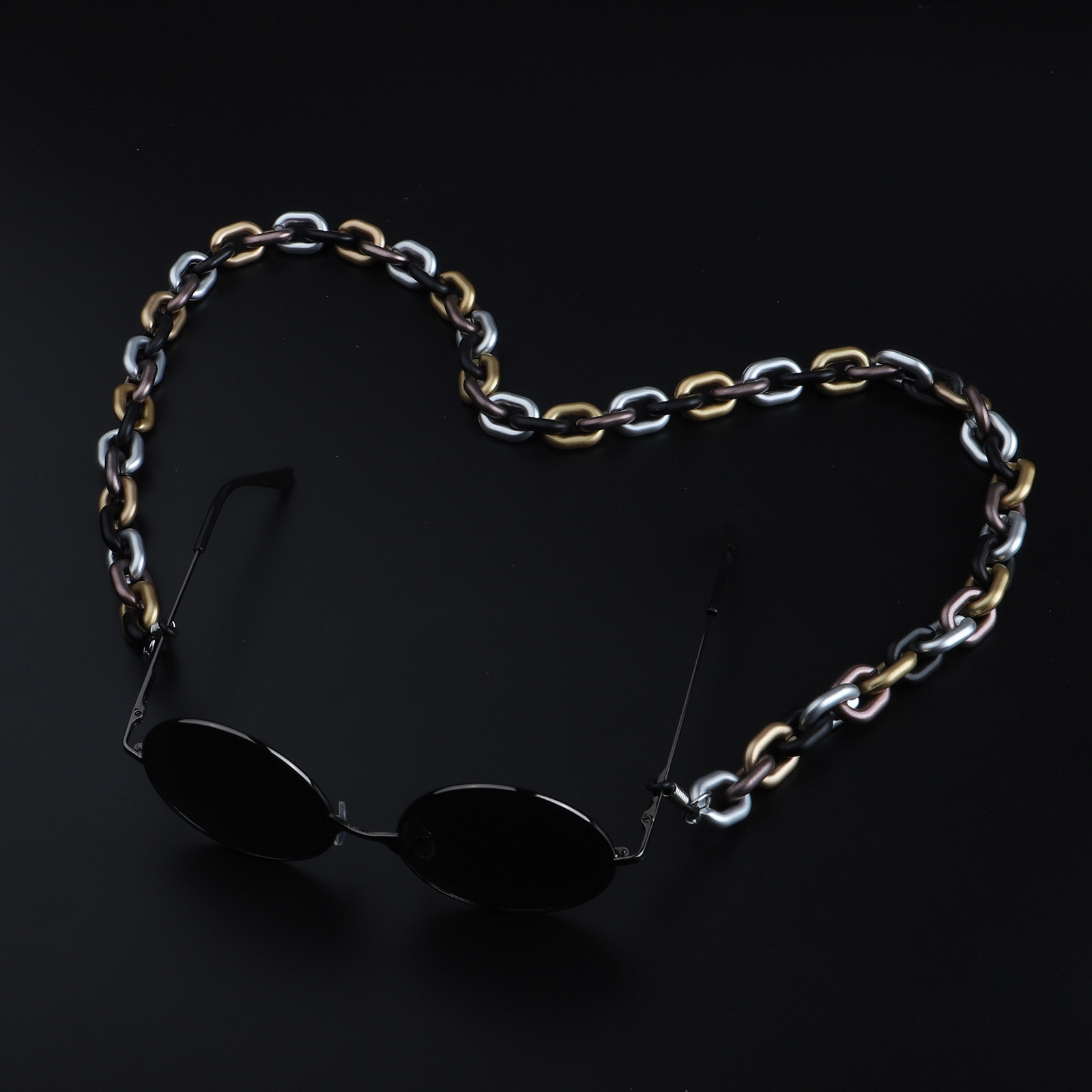 Acrylic Plastic Black Simple Retro Fashion Environmental Protection Glasses Chain Anti-skid And Anti-lost display picture 2