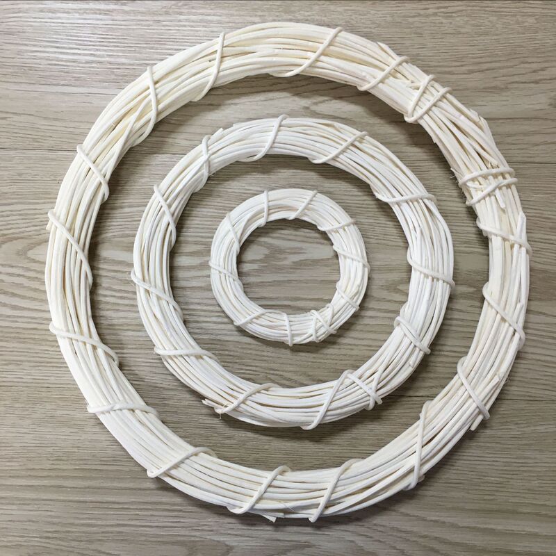 Off-white Rattan Ring Indonesian Rattan Christmas Wreath Ornament Cream Gum Wreath